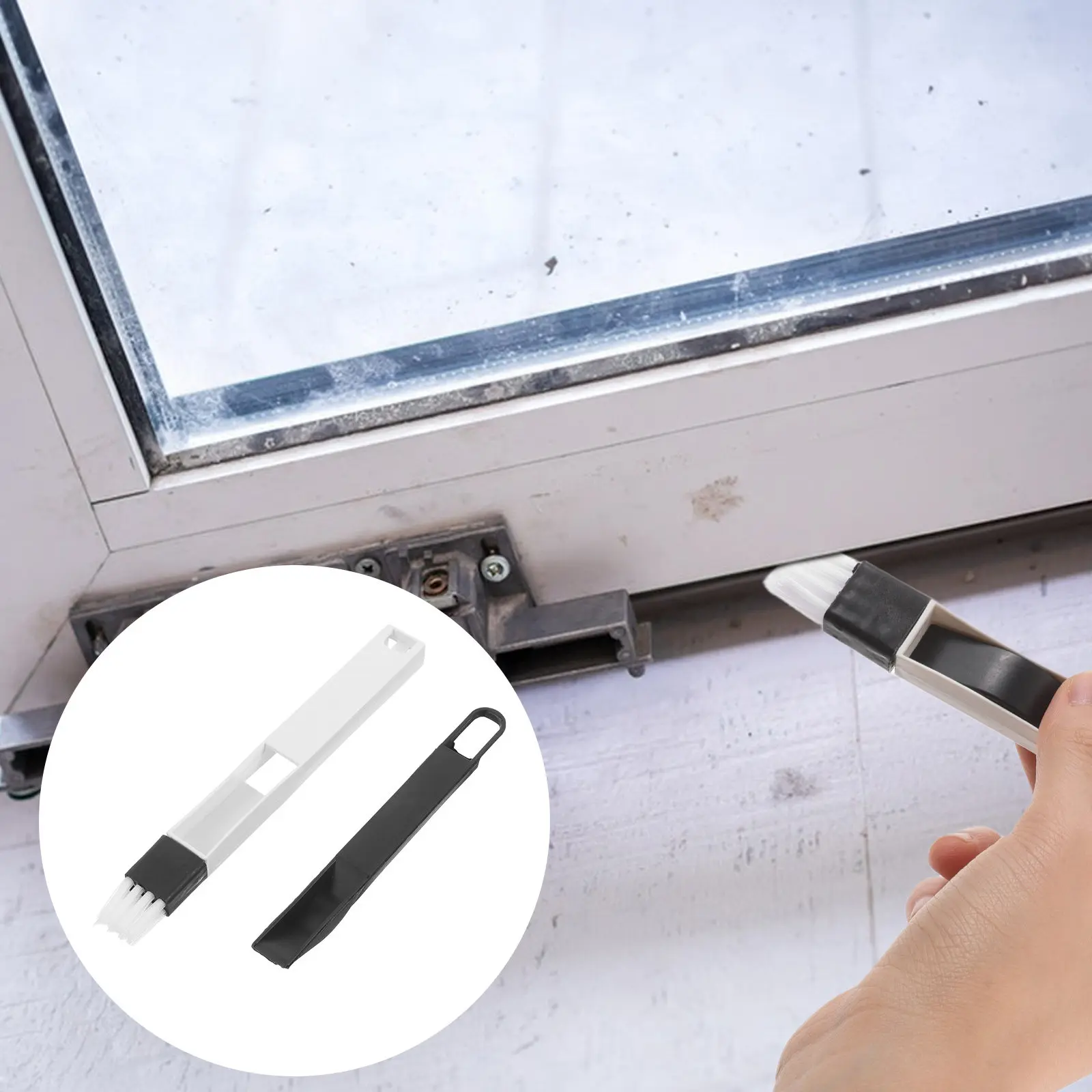 4Pcs Crevice Cleaning Brush Ergonomic Handle for Window Grooves Sliding Doors Keyboard Slots Mesh Screen Cleaner