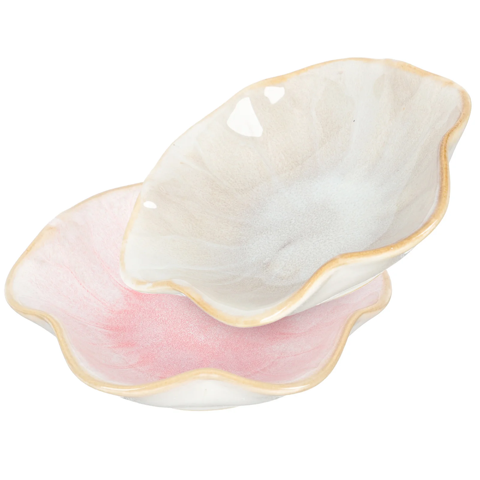 2Pcs Ceramic Jewelry Organizer Display Tray Elegant Design Home Decor Noble Atmosphere Jewelry Tray Trinket Dish