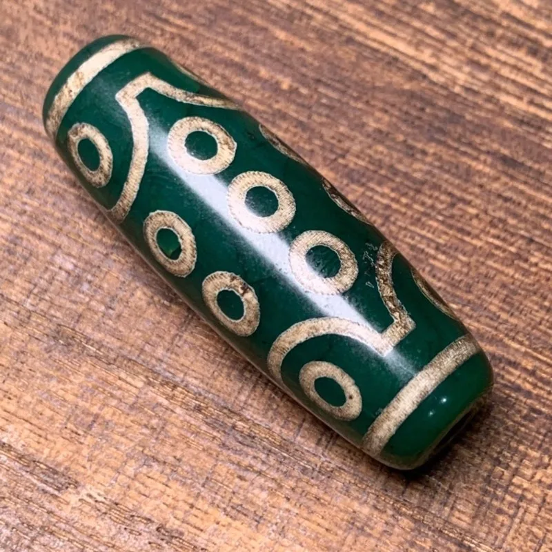 Xizang agate chalcedony Tibetan green dragon scale agate pendant pendant twenty-one eye dzi beads genuine dzi beads