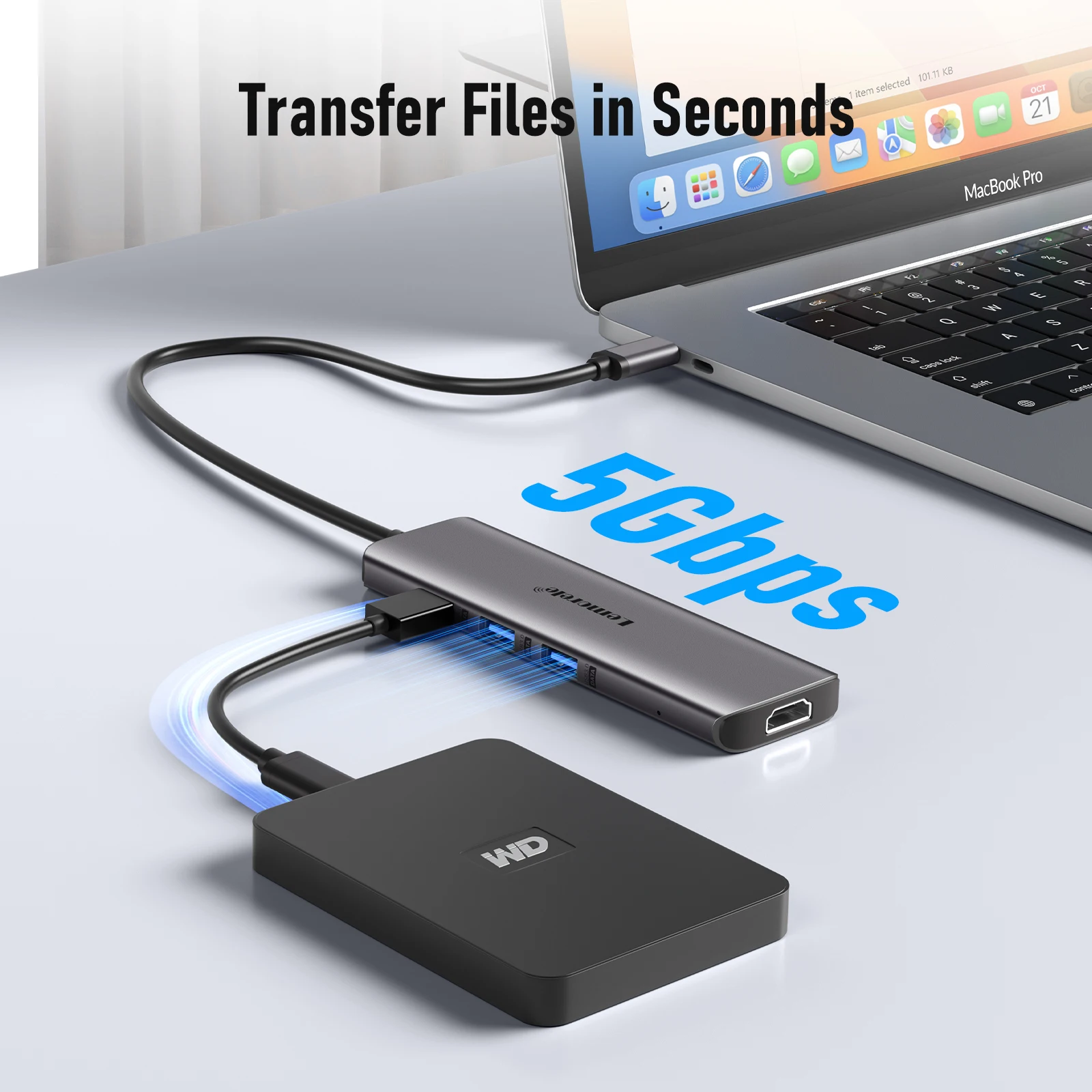 Lemorele TC73-PLUS USB hub 3.0 6 في 1 منافذ من النوع C إلى 4K HDMI USB C محول محطة إرساء لنظام التشغيل Windows MacOS labtop Lenovo