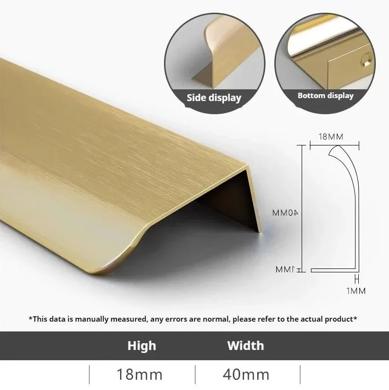 Kastdeur Onzichtbare handgreep Garderobe Modern Eenvoudig Zwart Goud Kast Lade Rand Afdichting Deurgreep Licht Luxe Geen ponsen - afbeelding 1