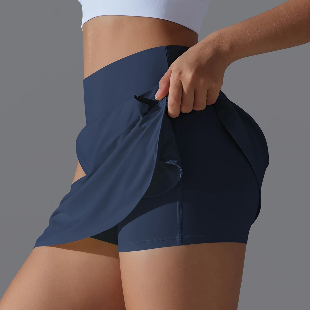 Outdoor Sports Yoga Skirt Badminton Tennis Skirt High Waist Breathable Sweat Skirt Active Athletic Yoga Fitness Skirt Short