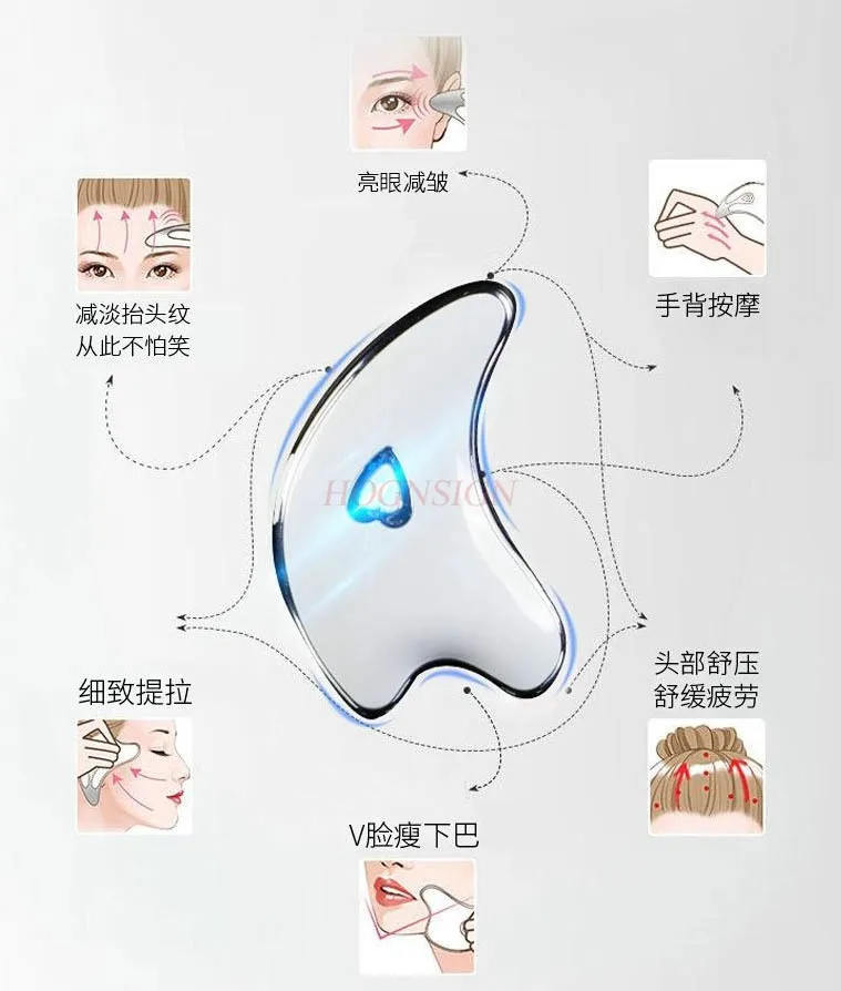 Face Neck Guasha Massager Microcurrent Skin Lifting Tightening Machine Wrinkle Removal Facial Scraping Skin Care Beauty Device