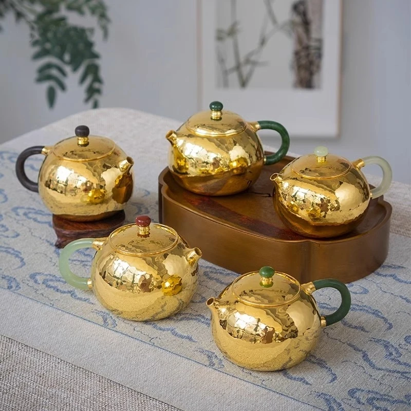 

Чайник ручной работы из чистого серебра 999 пробы Xishi Kung Fu с одним покрытием, чайный сервиз для любителей чая и коллекционеров