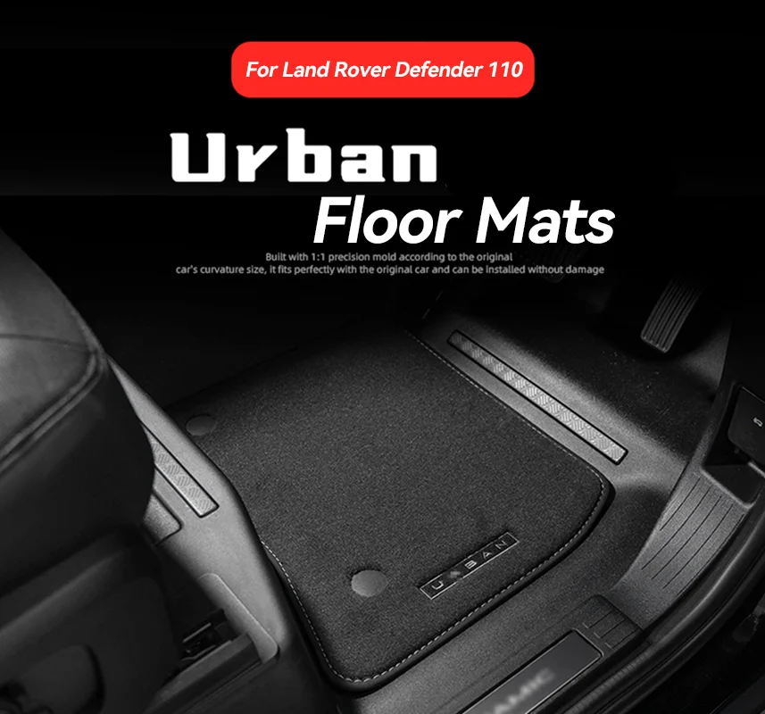 

For Land Rover Defender 110 Urban Floor Mats Waterproof TPE Foot Mats Carpets Pad Car Interior Accessories