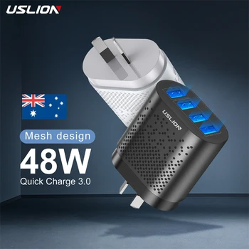 Avustralya yeni zelanda için 48W AU fiş USB şarj 3A QC3.0 cep telefonu şarj iPhone 14 Samsung 4 Port hızlı duvar şarj