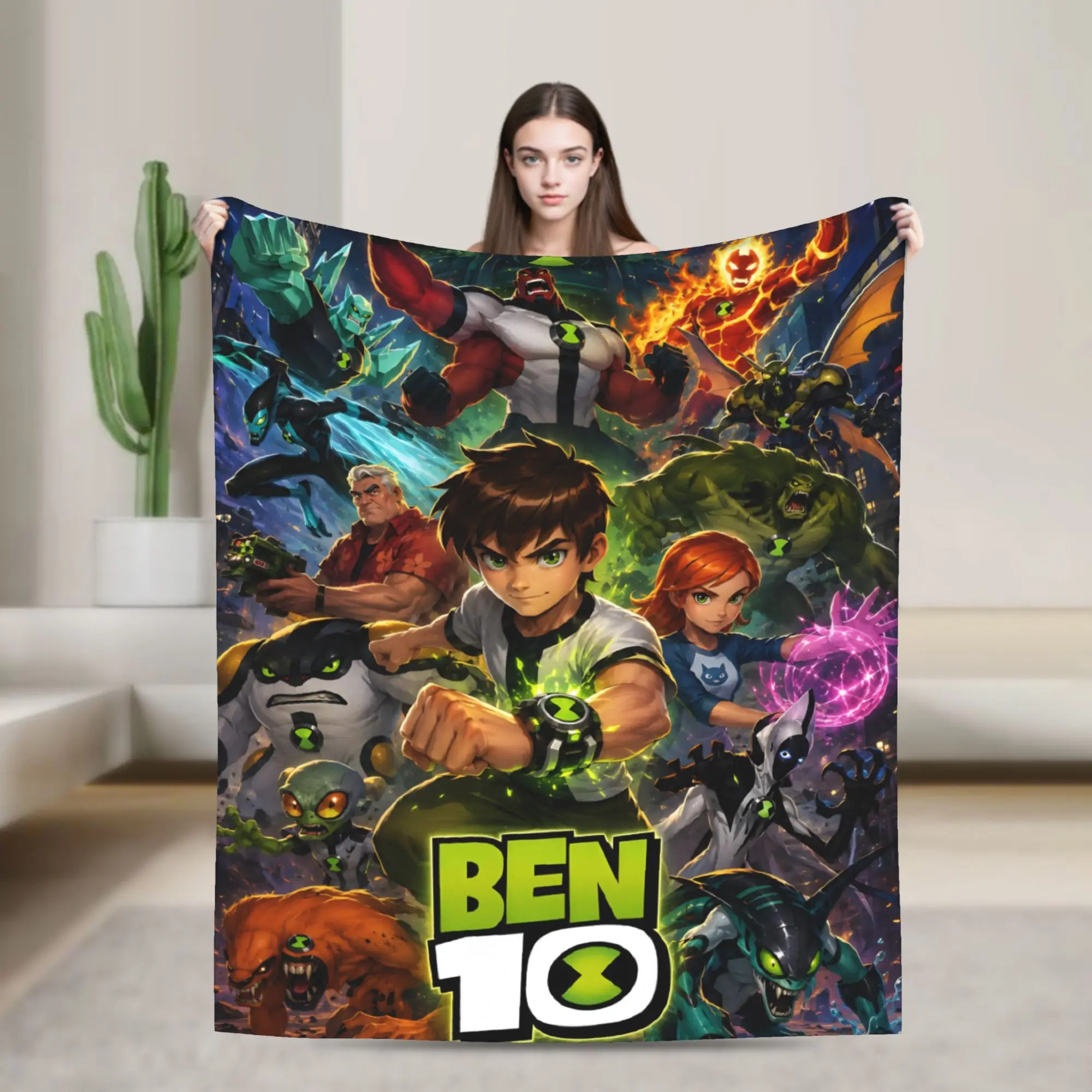 Ben 10 Anime Blanket Ultra-Soft Coral Fleece Plush Healing Gifts  Throw Blankets Plush Thin Quilt
