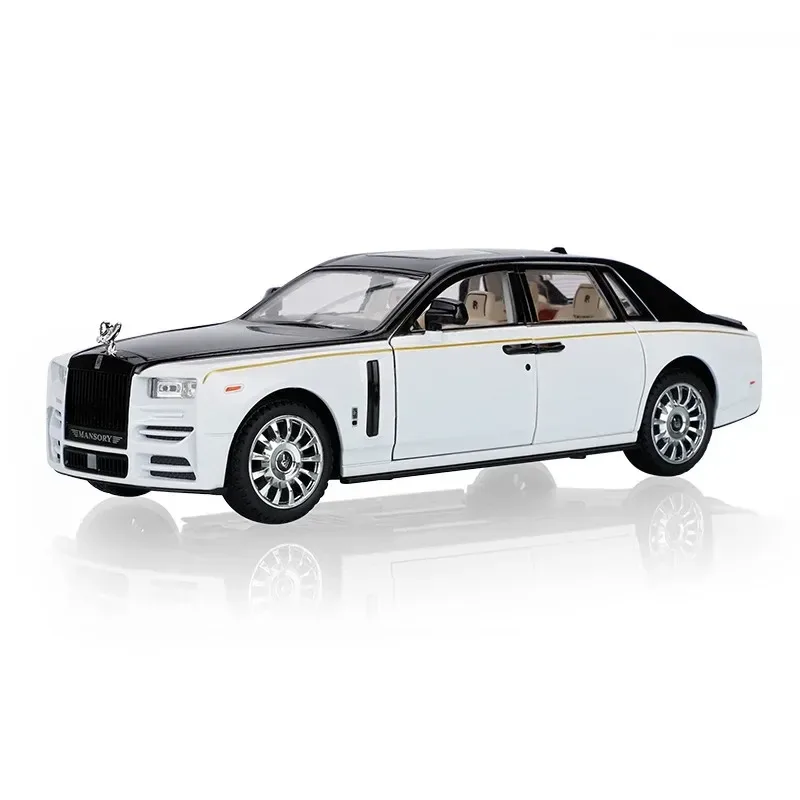 1:24 Rolls Royce Phantom High Simulation Diecast Metal Alloy Model samochodu Pull Back Sound Light Car Children Gift Collection A428
