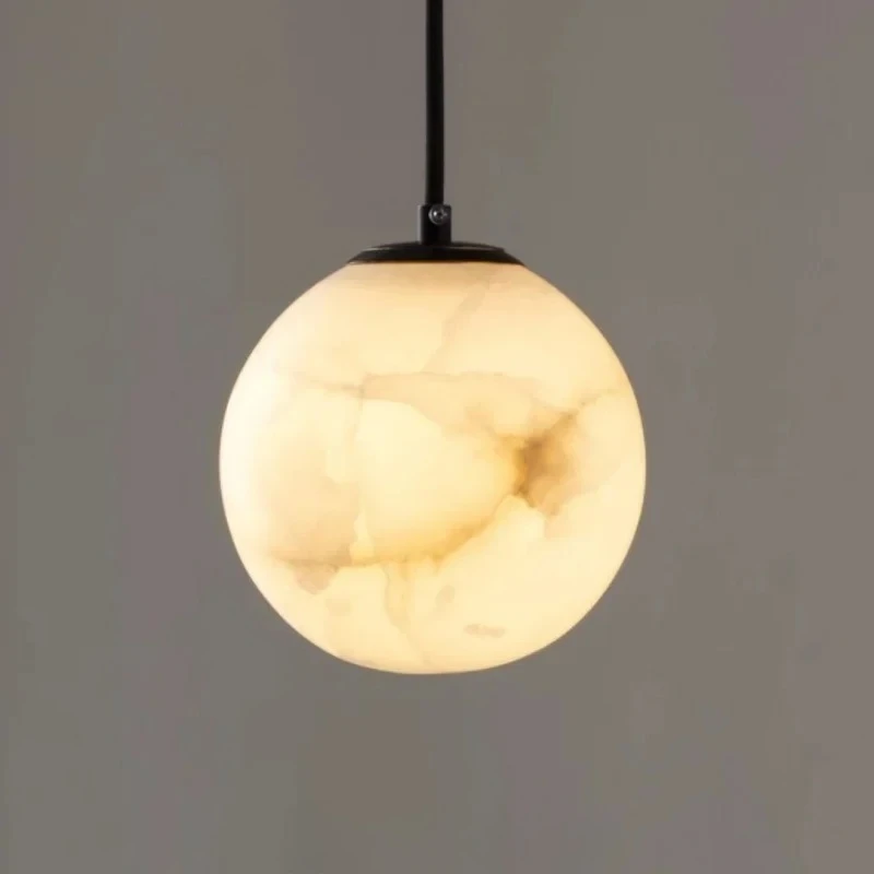 Nordic Minimalist Natural Marble Pendant Light for Bedroom Bedside Light Bar Counter Dining Room Study Ceiling Lamp view 2