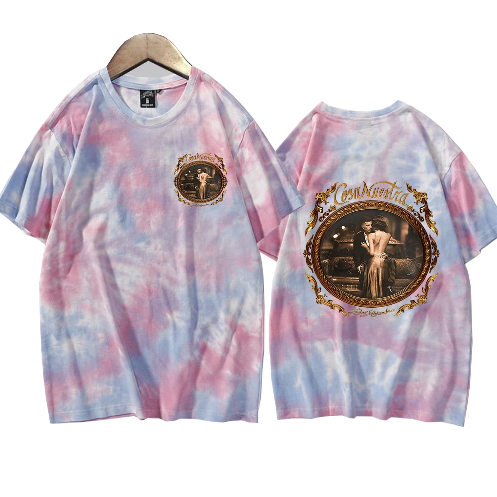 Rauw Alejandro Cosa Nuestra Tie Dye Shirts Man Woman Round Neck Short Sleeve T-shirt Fans Gift Tops