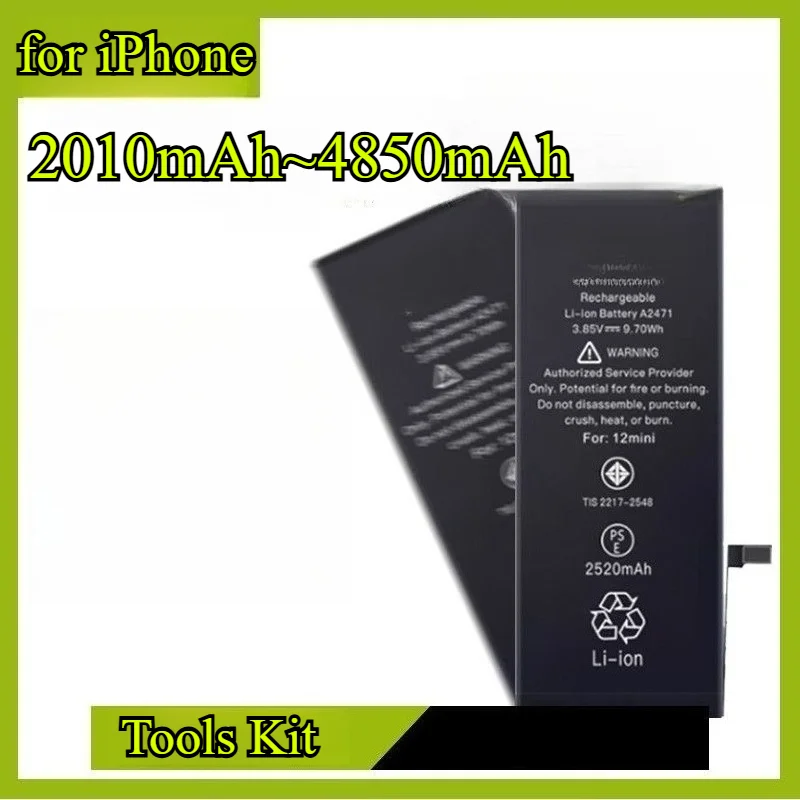 

4850mAh High Capacity Replacement Battery for iPhone 11/6s/14/XS/12 Pro/8 Plus/7 Li-ion Battery with Tools Kit Fast Charging