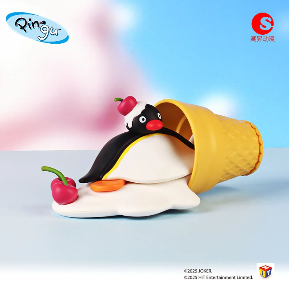 ตุ๊กตาพินกี้น้อยตัวน้อยจากซีรีส์ Pingu Greedy Little Goose ของเล่นตั้งโต๊ะแบบสุ่มในกล่อง Gashapon ของเล่นแฟชั่นสุดสร้างสรรค์ ของขวัญวันหยุดสำหรับวัยรุ่น