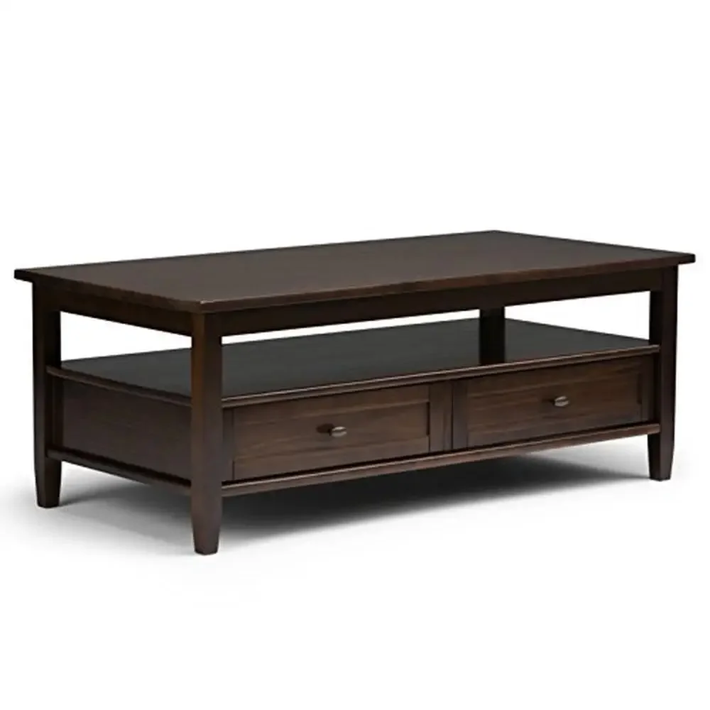 Solid Wood Rustic Coffee Table with Storage 48