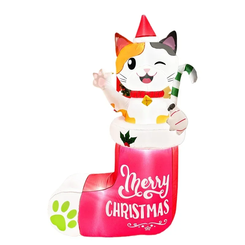 

Design socks cat Christmas decoration with LED garden ornaments Christmas air model Christmas inflatable new model
