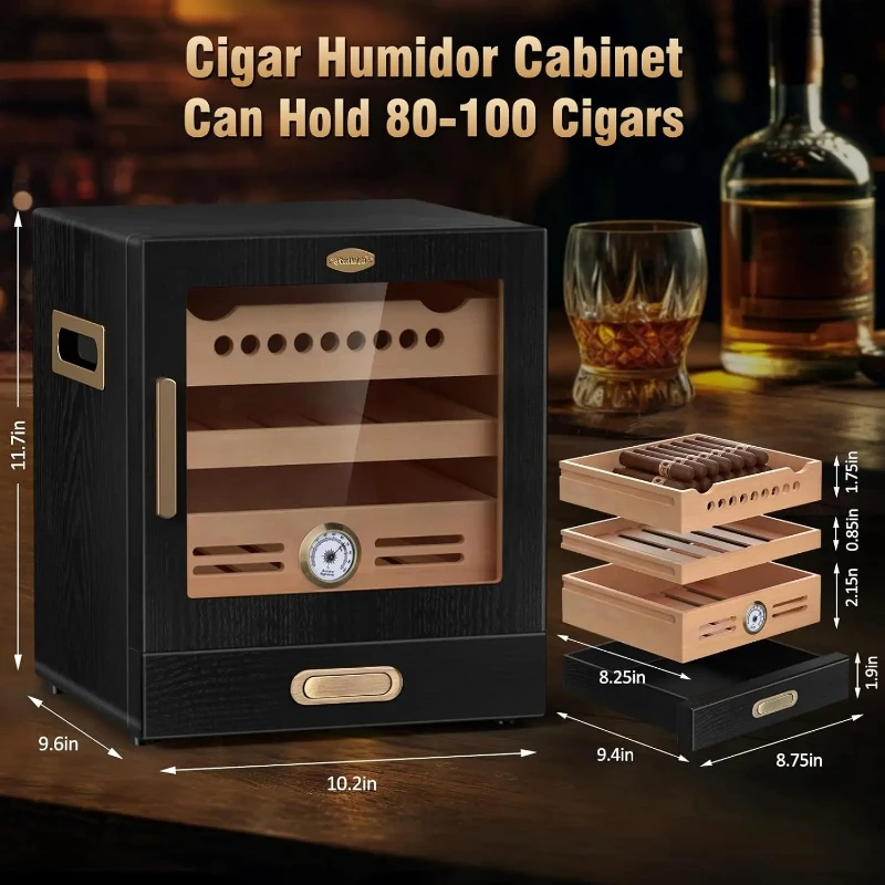 Cigar Humidor Cabinet, Spanish - Home Fragrance Maple Walnut 评论和价格