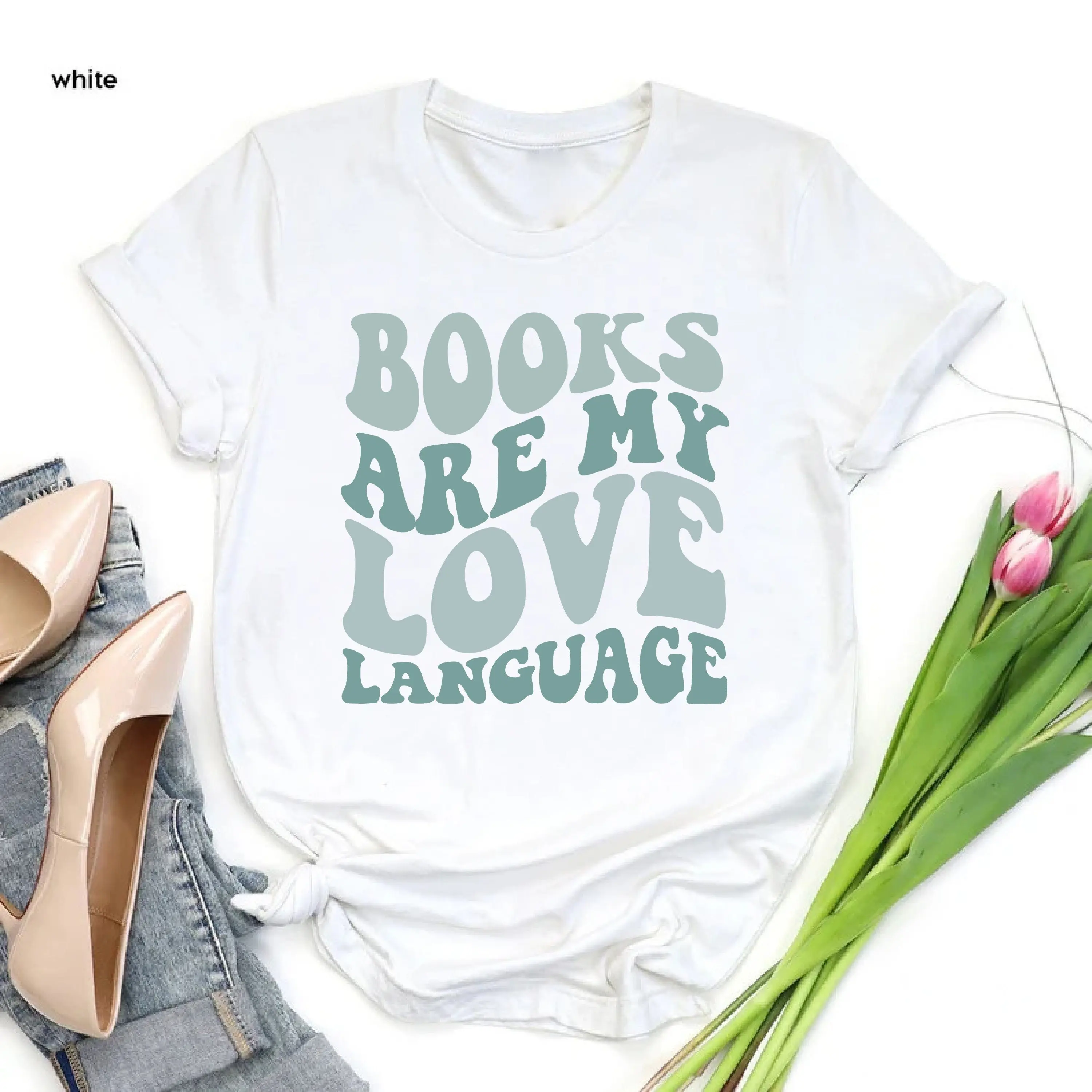 Books are My Love Language T Shirt Cute Retro Book Lover For Bookworms Librarian Reading Club