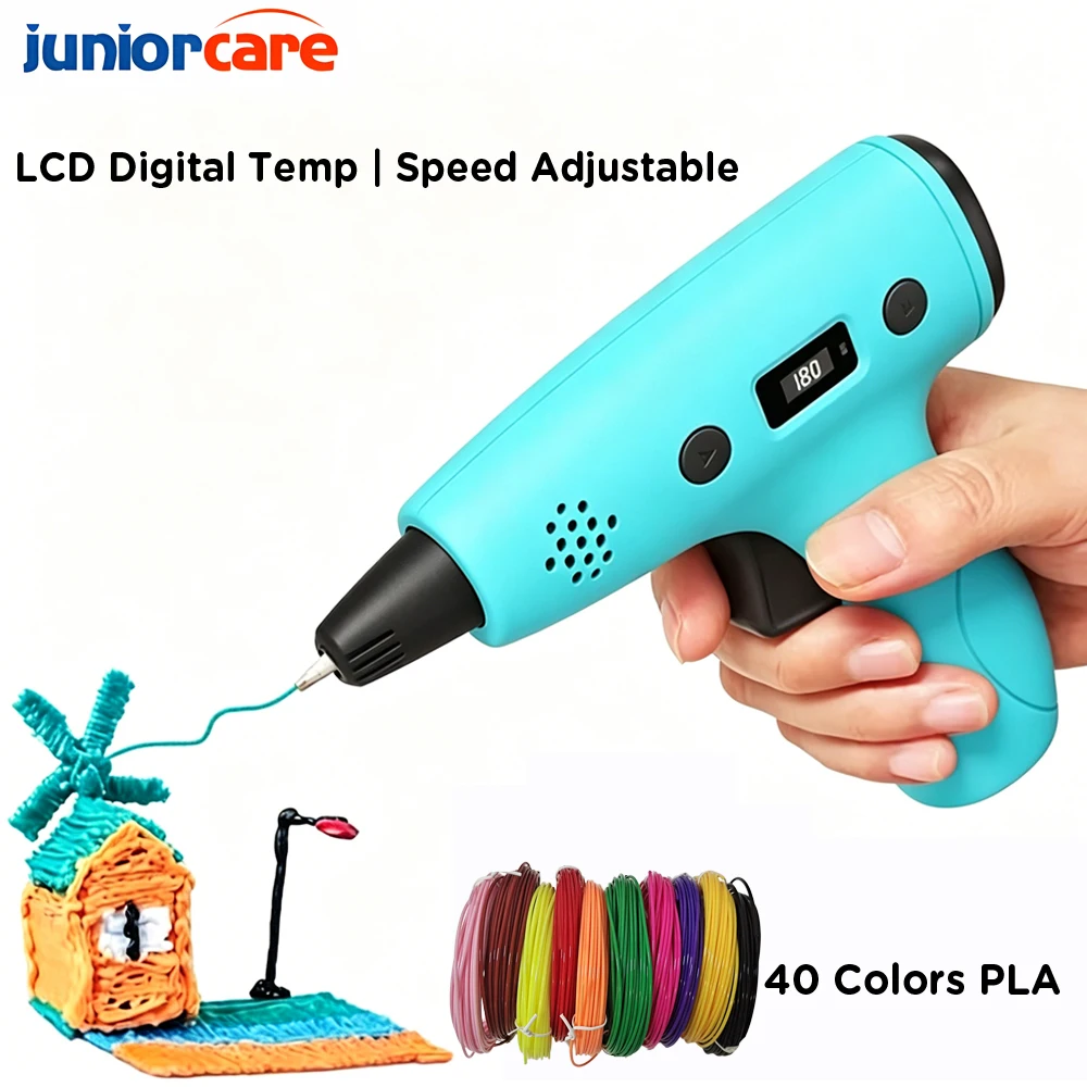 

3D Printing Pen Type-C Adjustable Speed LCD Display DIY Graffiti Pen for Kids Teens PLA ABS 3D Art Craft Birthday Gift Boy Girl