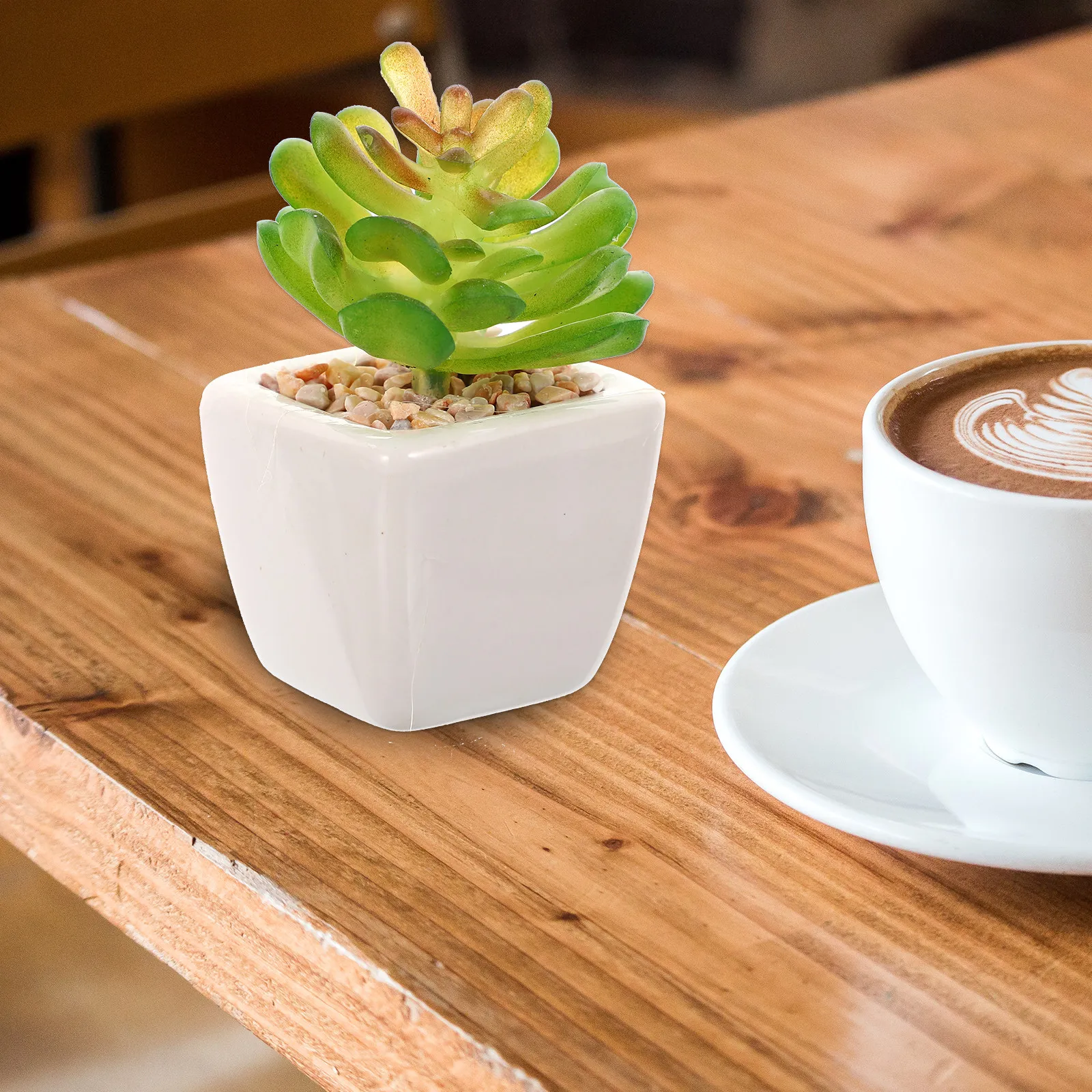 6Pcs Artificial Simulation Mini Succulents Multi-Color Potted Plants Desktop Decoration Artificial Plant Decor for Home Office