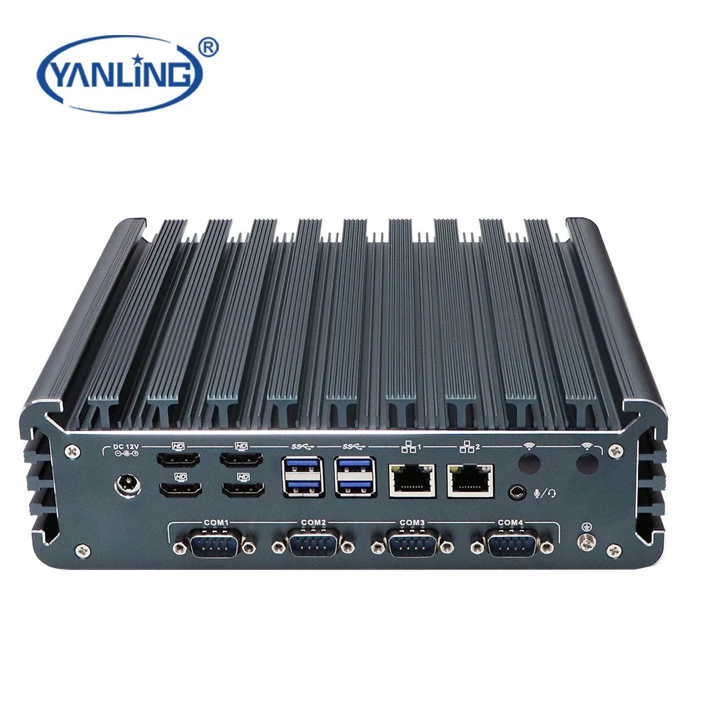 RoRuSIris Xe Graphics Fanless Linux Mini PC 4K HD Display Dual Channel WiFi Dual NIC Embedded X86 Industrial Computer Stock 4 HD