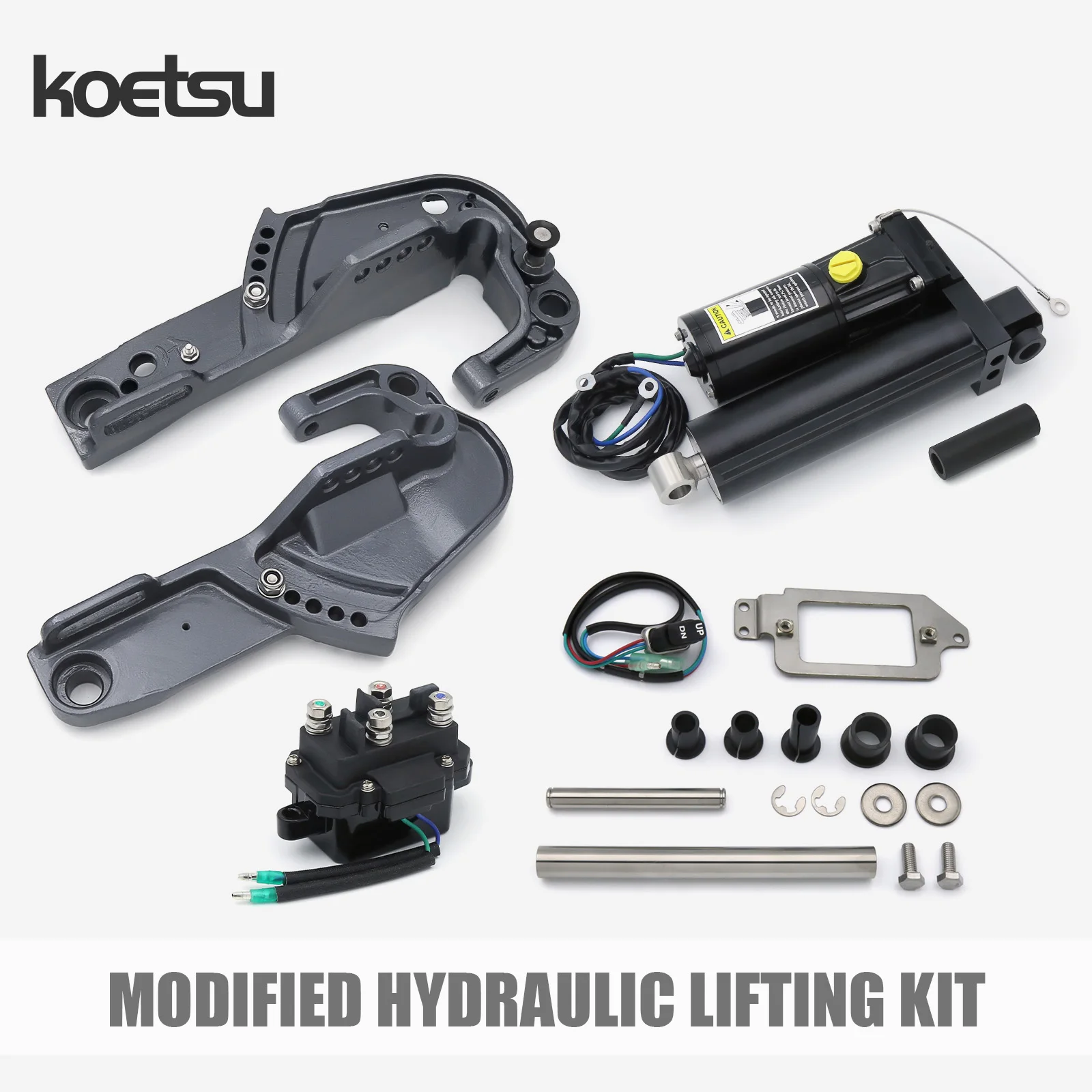 

KOETSU modified hydraulic lift kit, compatible with Yamaha outboard marine motors and electric lift accessories.