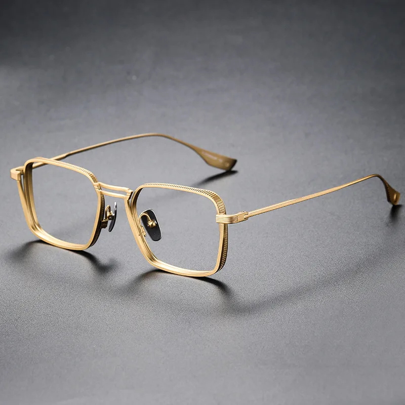 Retro-style Blue Light Blocking Glasses Fashionable and Luxurious Square Frame Design Men's Non-prescription Glasses