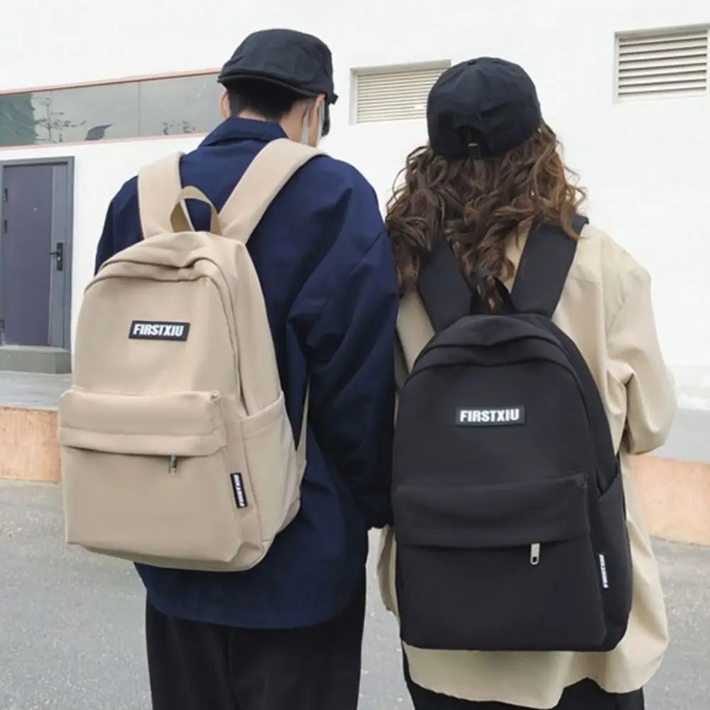 

Fashion Large Capacity Women's Backpack Waterproof Solid Color Students Backpack Nylon Adjustable Schoolbag Adults