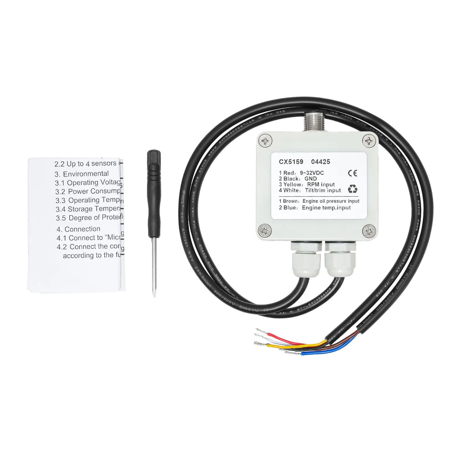 NMEA 2000 Acquisition of sensor parameters and conver RPM/Engine oil pressure /temperature output For Marine Boat Car