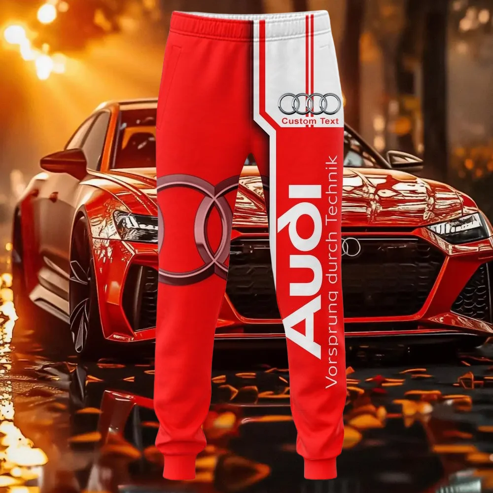 

Летние брюки с логотипом Audi, модные высококачественные дышащие повседневные удобные уличные городские брюки с 3D принтом для взрослых