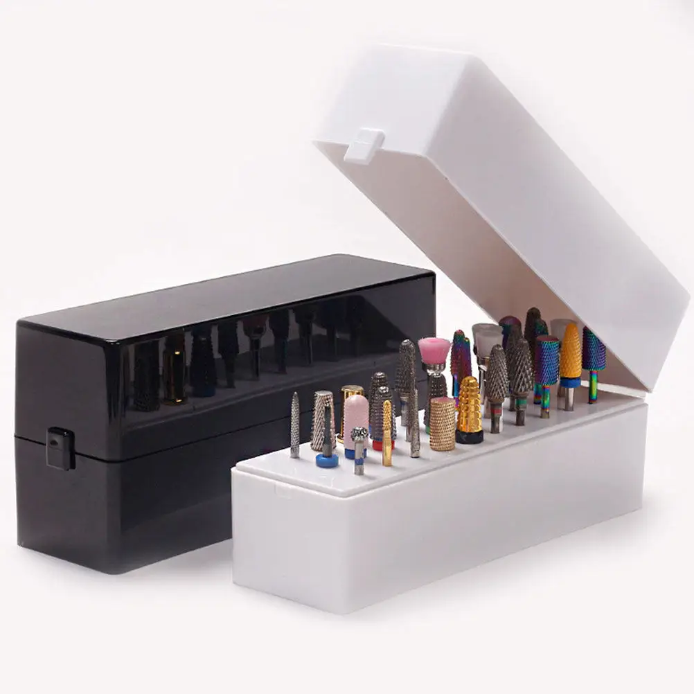 

Набор из 2 органайзеров для хранения насадок для маникюрных фрез, акриловый футляр для инструментов для полировки, демонстрационный кейс для салонов красоты и нейл-арта