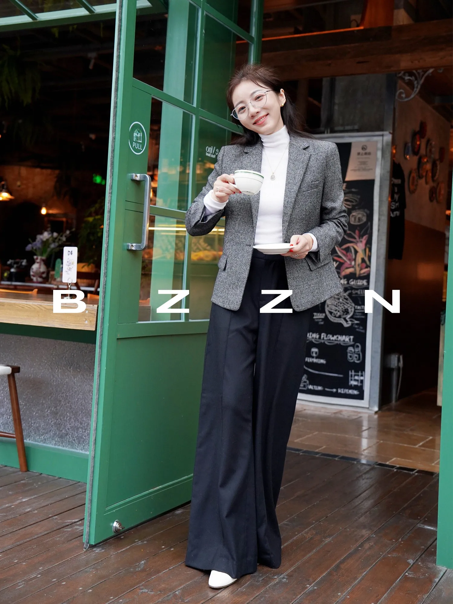 

BZZN mat Commuter Aesthetic TH Осень Зима Разноцветный шерстяной костюм с цветочным принтом и юбкой на одной пуговице