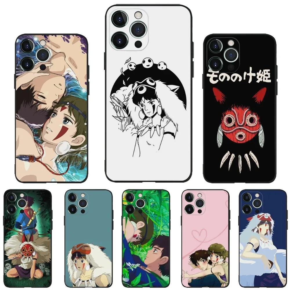 M-Mononoke H-Himes Phone Case For iPhone 16,15,14,13,12,11,Plus,Pro Max,XS,X,XR,SE,Mini,8,7 Soft Silicone Black Cover