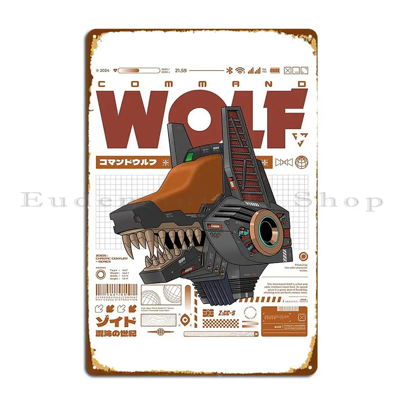Zoids Chaotic Century Hs Mech Command Wolf Irv Metal Sign Wall Cave Wall Cave Club Bar Garage Designer Tin Sign Poster