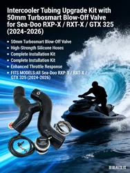 For Sea-doo RXP-X /RXT-X 325 Intercooler Tubing Upgrade Kit With 50mm Tubosmart Blow-Off Valve