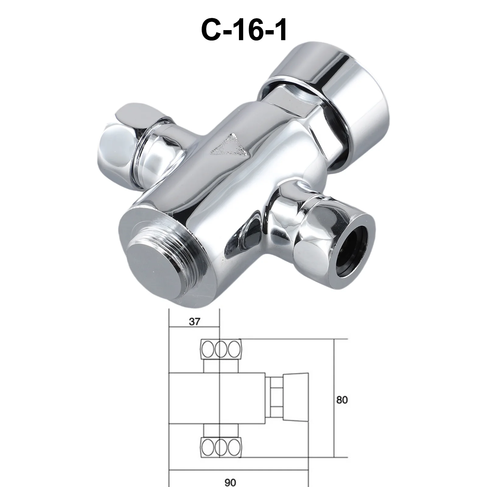 Self Closing Chrome Timed Shower Valve Non Concussive Design for Water Control in Gyms Pools Schools and Sports Centers