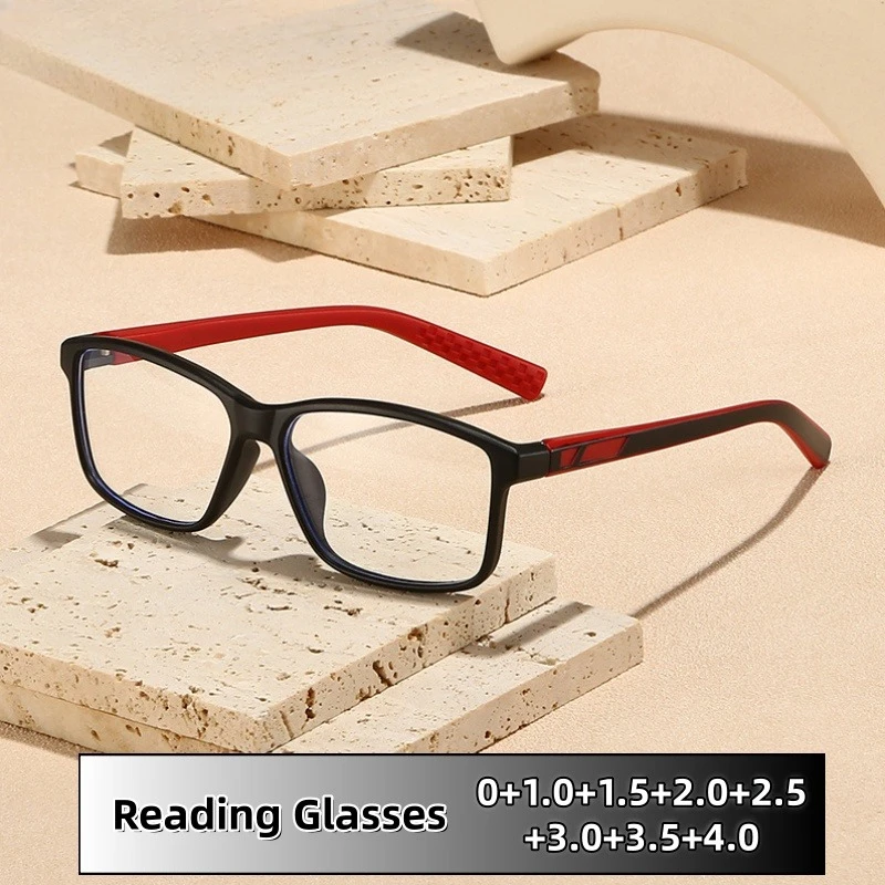 

New Sport Spring Leg Anti Blue Light Reading Glasses Ultra Light Advanced Matte Texture Casual Unisex Eyeglasses 0 To +4.0