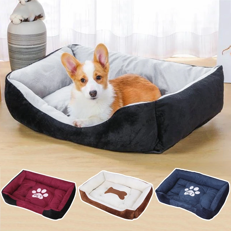 Pet Dog Bed Soft Plush Kennel Warm Sofa Mats Cat Sleep Cushion Dogs Basket Supplies For Large Medium Small House Cat Bed chien