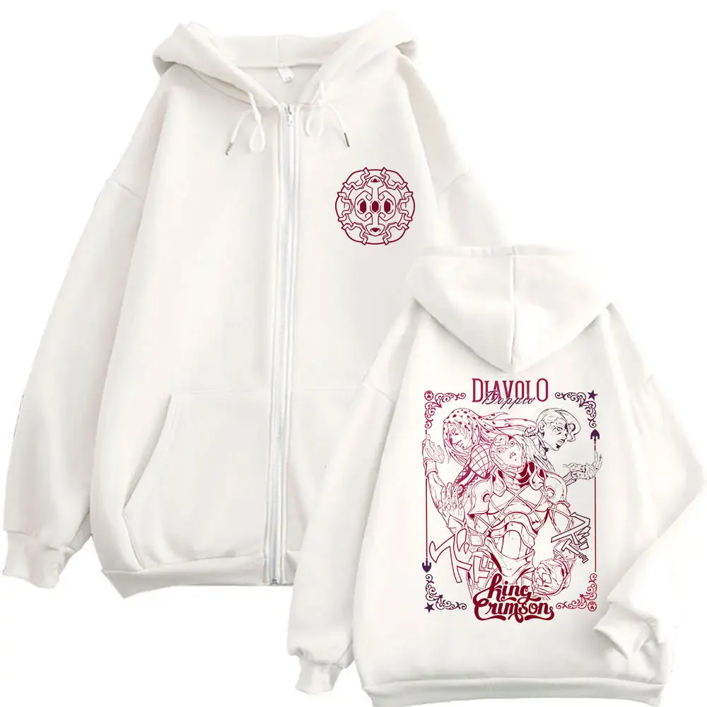 

Anime Jojo's Bizarre Adventure Giorno Josuke Girl Zipper Hoodie Men's Manga Casual Zip Up Hoodies Man Fashion Oversized Jacket