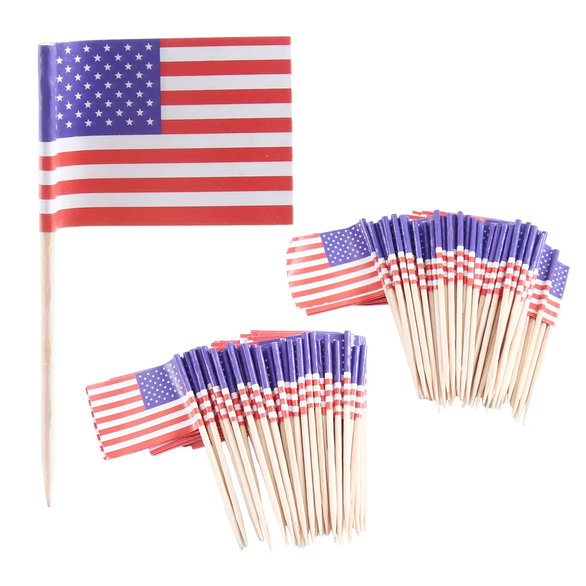 100 palitos de dente com bandeira americana para festa, decoração de cupcake, sanduíche, mini escolhas de comida