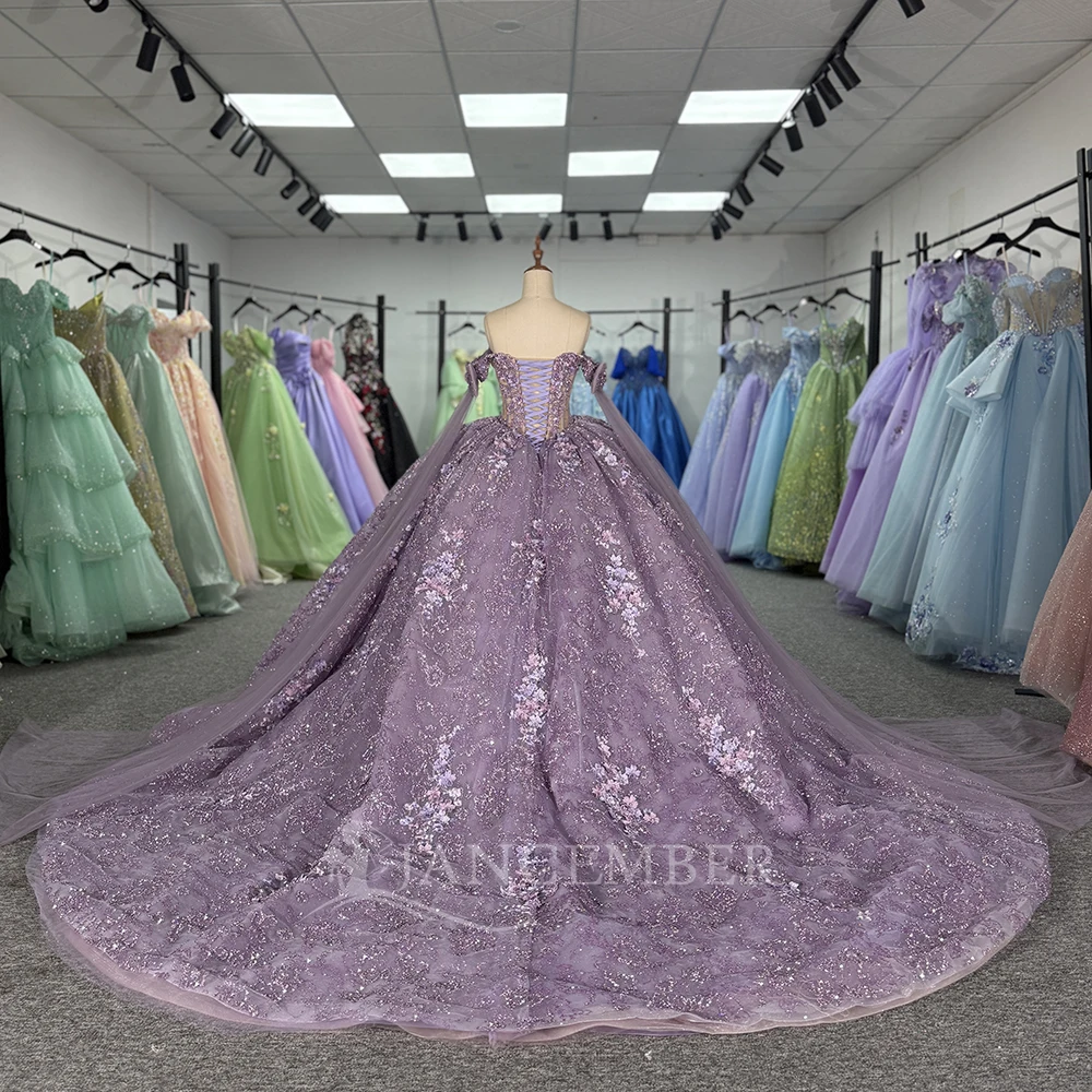 Fata Viola Abiti Da 15 Quinceañera Fantasy Abiti Da 15 Xv Años Principessa In Pizzo Dolce 16 Abito Charro Prom 2025 Personalizzato