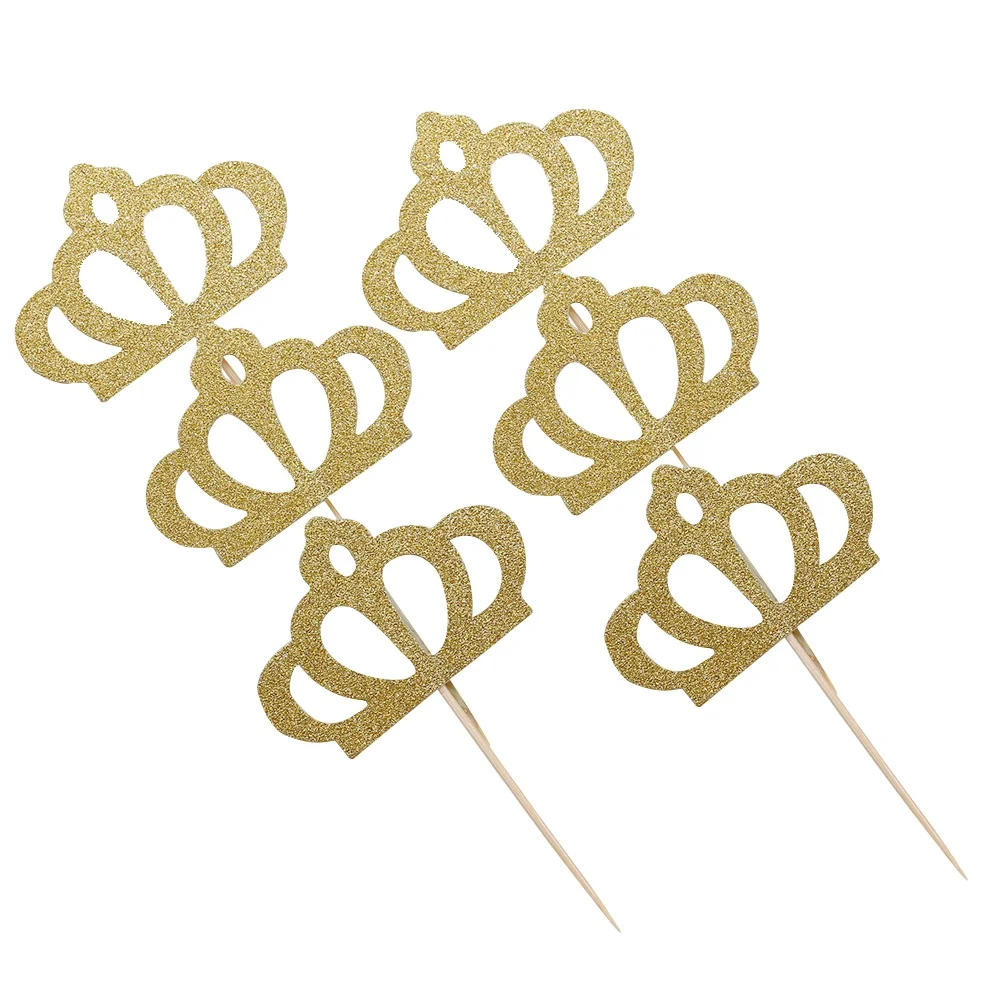 

36 Pcs Flags Cupcake Topping Topper Crown Birthday Cupcake Stick Stick Decor Supplies Wedding Party Cake Decorating
