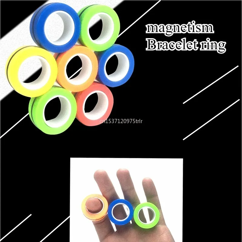 3 stks Fidget Spinner Magnetische Ring Speelgoed Vingers Magneet Ringen ADHD Stress Magisch Speelgoed voor Volwassen Kinderen Angst Fidget