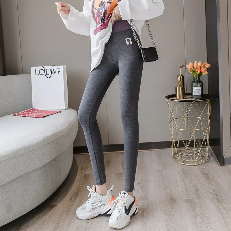 Autumn Winter Fleece Lined Women Thermal Pants Cute Cat High Waist Seamless Thick Leggings Girls Sexy Pencil Pants Slender Legs