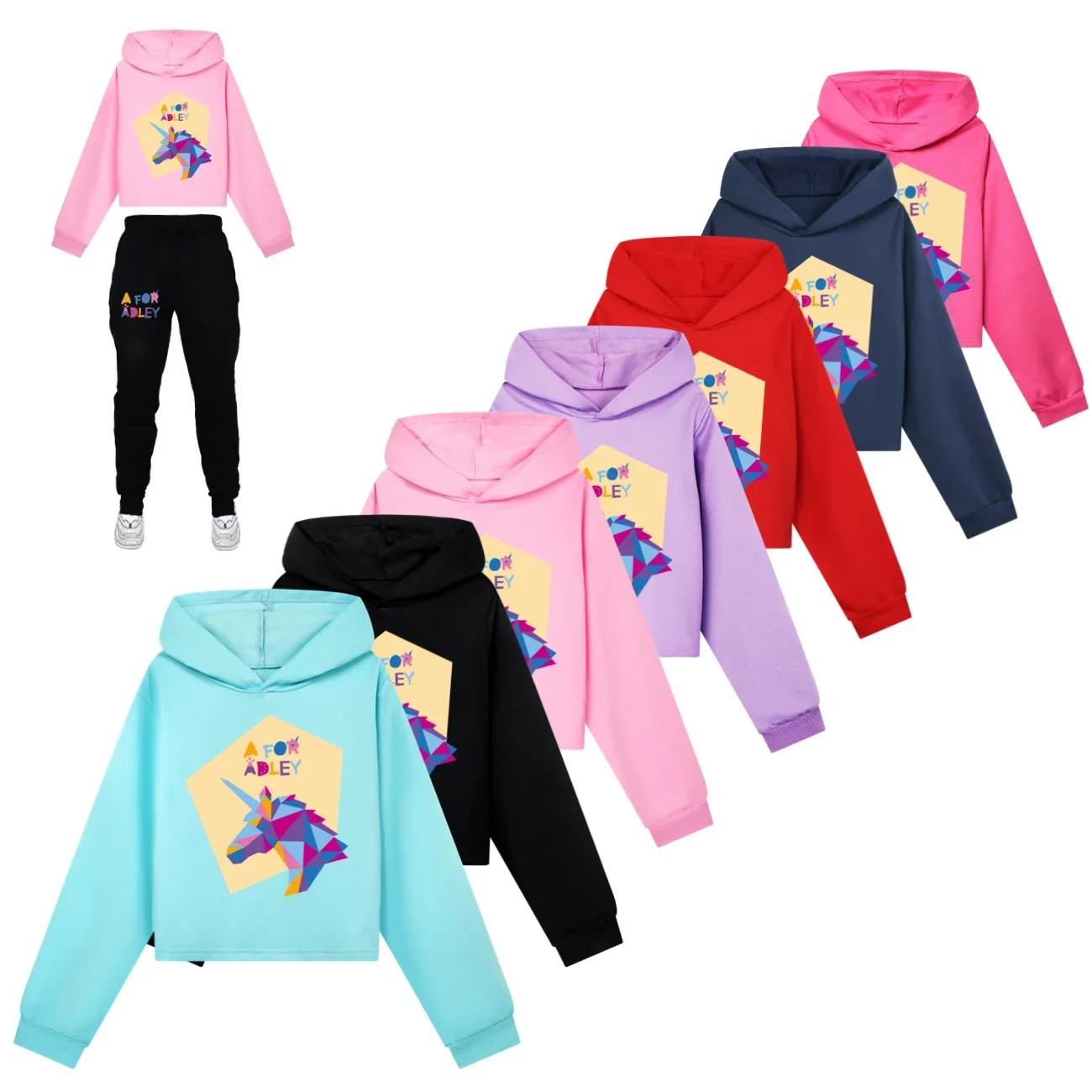 

Girls Hoodie Set Children Clothing A for Adley Cropped Hoodies Sweatshirts Spring Hoody Kids Long sleeve Casual Tops1037