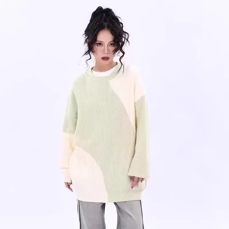 

Loose Fit round Ne Knitwear for Men Casual Sle Color Blo Sweater Autumn Winter Faion Versatile Simple Design Polyeste...