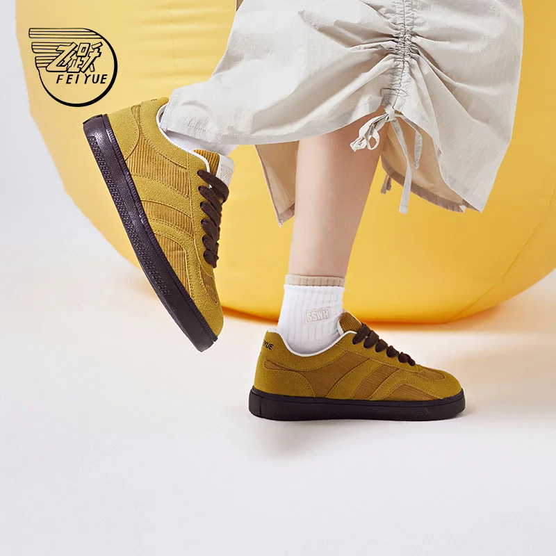 

Feiyue женские повседневные удобные дышащие универсальные модные кроссовки в стиле ретро, осень 2023, модные кроссовки на плоском каблуке Board oes