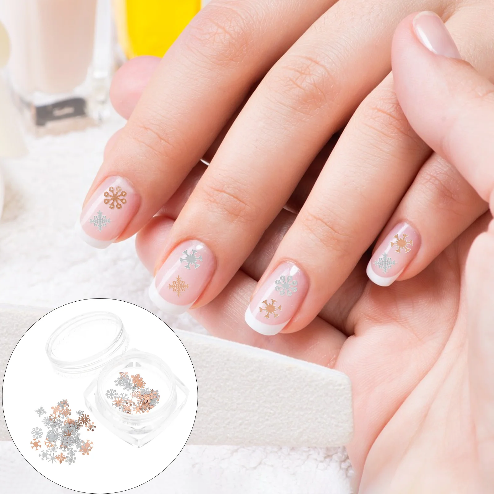 

2 Boxes Nail Art Decorations Shiny Snowflake Glitter Sequins for Manicure DIY Crafts Phone Case Scrapbook Embellishment Nail