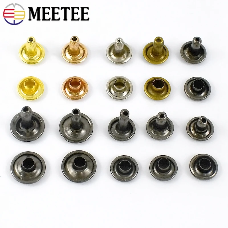 100set metallo doppio berretto rivetto borchie bottone rivetti rotondi chiodo per borsa artigianale in pelle scarpe da cintura indumenti cappello