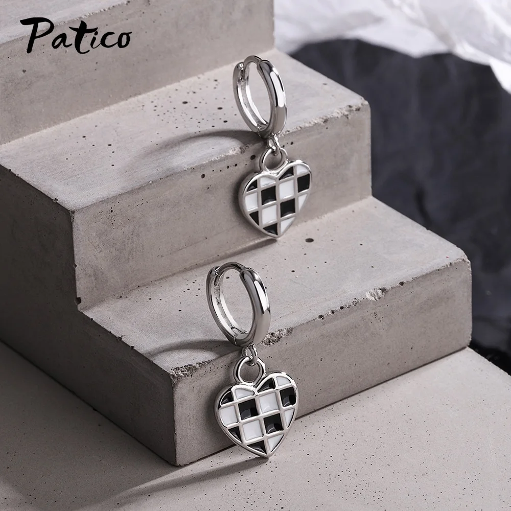 925 فضة خمر القلب بيان أقراط للنساء الفتيات الزفاف الرقص حفلة الأزياء والمجوهرات الاتجاه بالجملة