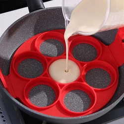 Egg Pancake Circle Multifunctional Fryer, Non Stick Pan, Pancake Machine Mold, Silicone Egg Shaper, Kitchen Baking Accessories