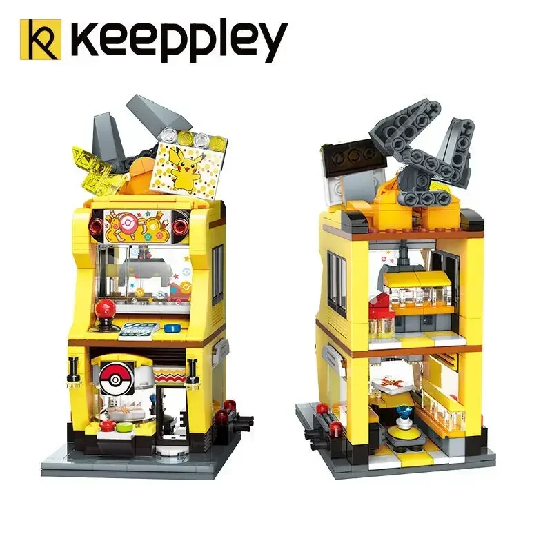 Pokemon Series Building Ornaments Blocks Sets Keeppley Pikachu Pokemon Street View Bricks City Building Toys Gifts Kids